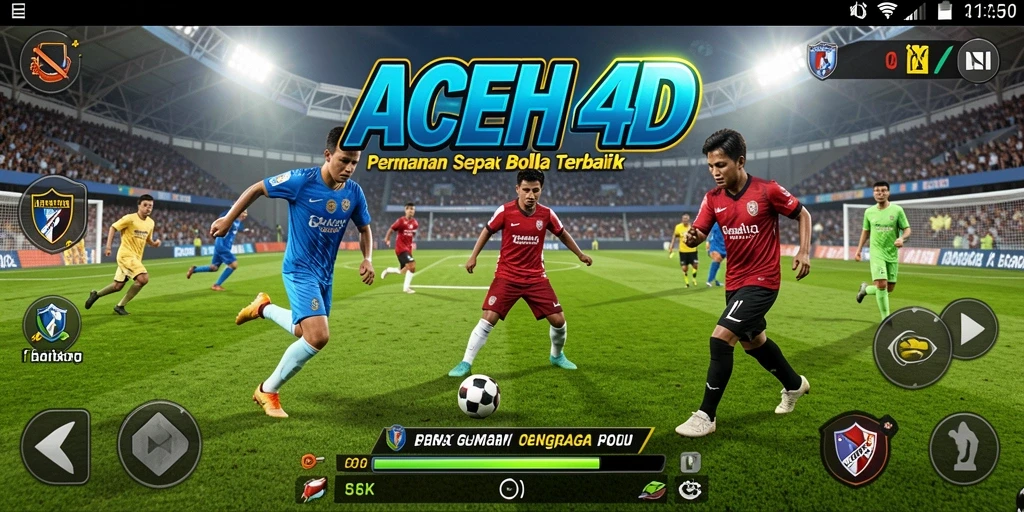 Tangkapan layar menampilkan aksi sepatu bola di lapangan hijau.