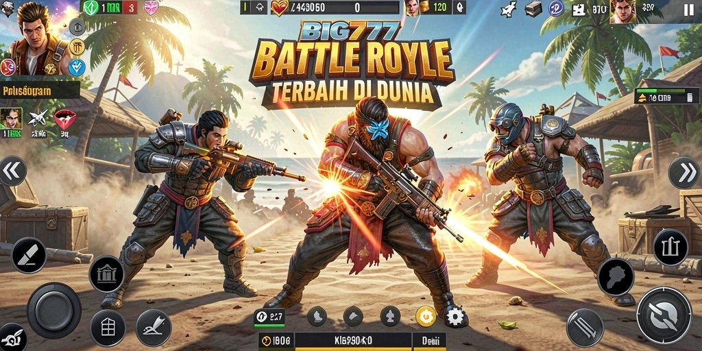 Tangkapan layar dari gameplay mendebarkan di BIG777 Battle Royale.