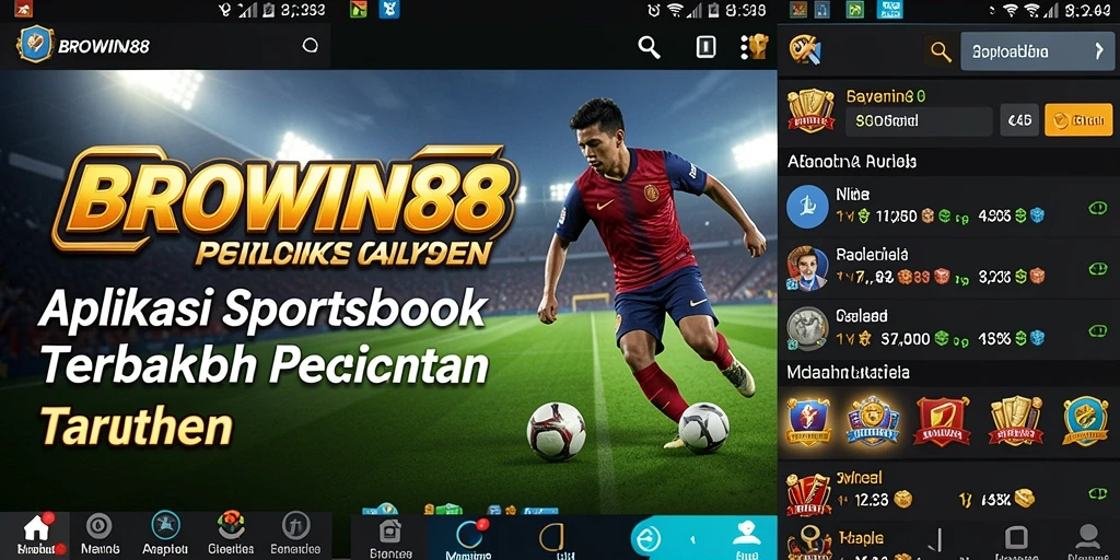 Screenshot utama BROWIN88 menampilkan pengguna sedang menikmati taruhan dalam olahraga.