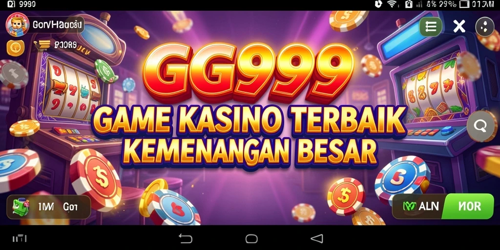 Tampilan gameplay menegangkan dalam aplikasi Kasino GG999.