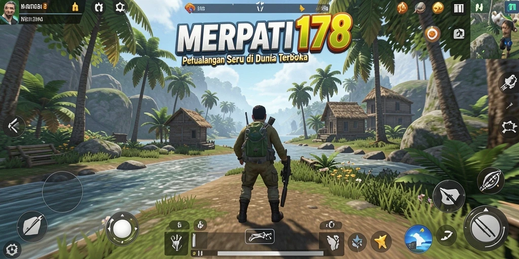 Tangkapan layar gameplay MERPATI178 yang menunjukkan petualangan di dunia terbuka.