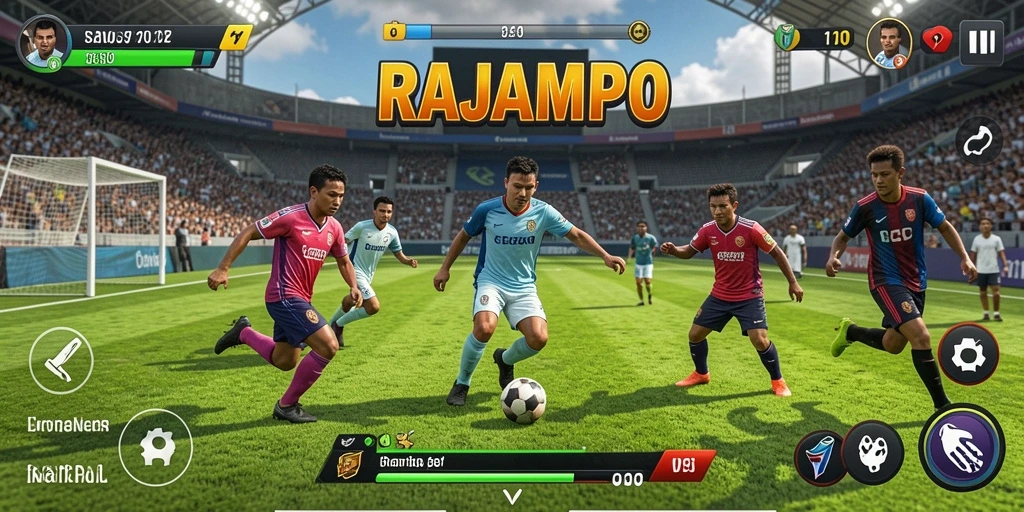 Tampilan seru dari gameplay olahraga RAJAMPO yang menarik.