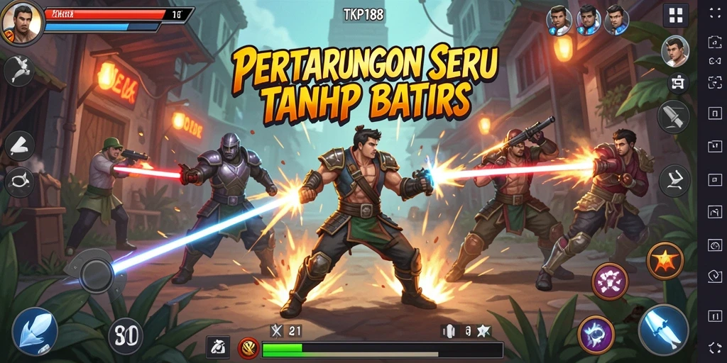 Tampilan seru gameplay TKP188 dengan pertarungan dinamis.